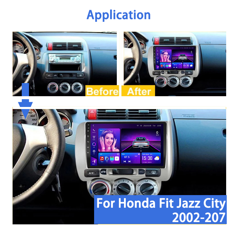 Honda City Jazz 2002-2007 Car android frame