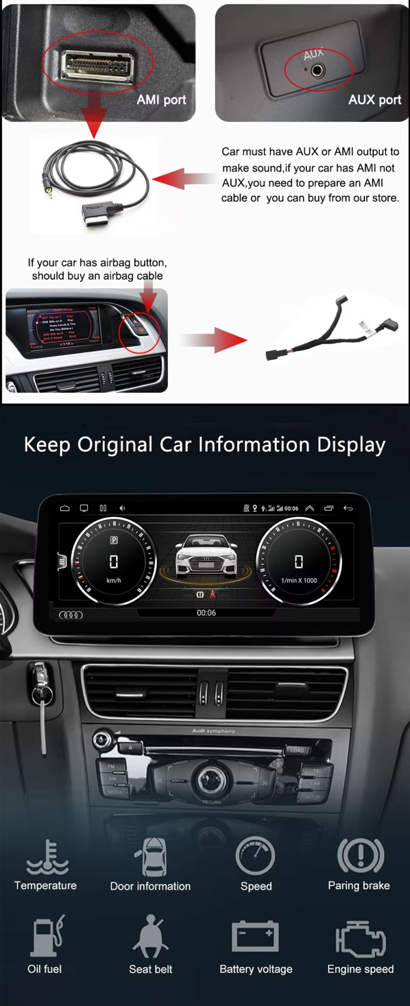 2009-2017 Audi A4 เครื่องเล่นในรถยนต์