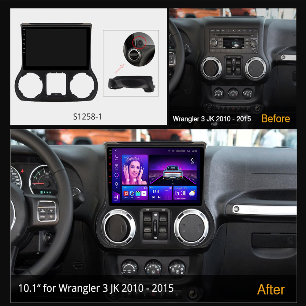 Jeep Wrangler 3 JK 2010-2017 car android frame - SKY Universe